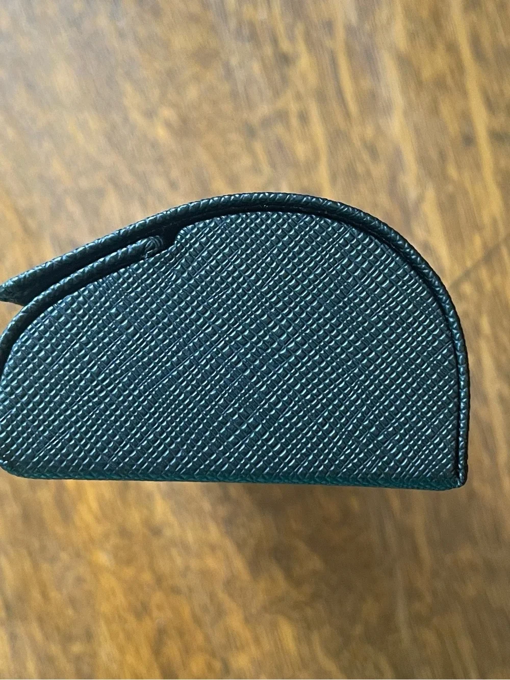 PRADA Black Saffiano Textured Leather Hard Sunglasses Glasses Case UNISEX ?